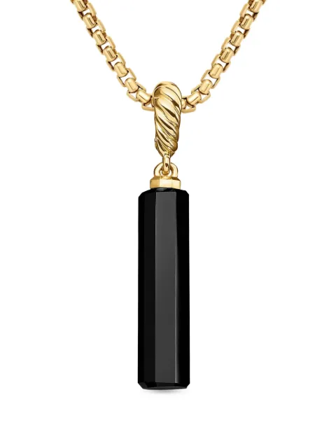 David Yurman 18kt yellow gold Barrel onyx amulet (20mm)