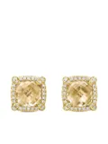 David Yurman 18kt yellow gold Chatelaine citrine and diamond stud earrings (8mm)