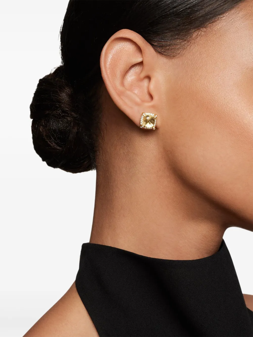David Yurman 18kt yellow gold Chatelaine citrine and diamond stud earrings (8mm) | Image 2