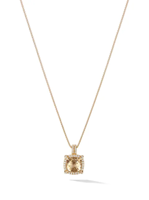 David Yurman 18kt yellow gold Châtelaine citrine and diamond pendant