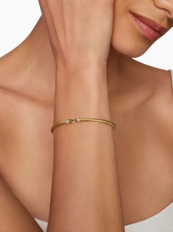 David Yurman 18kt Yellow Gold Buckle Classic Cable Diamond