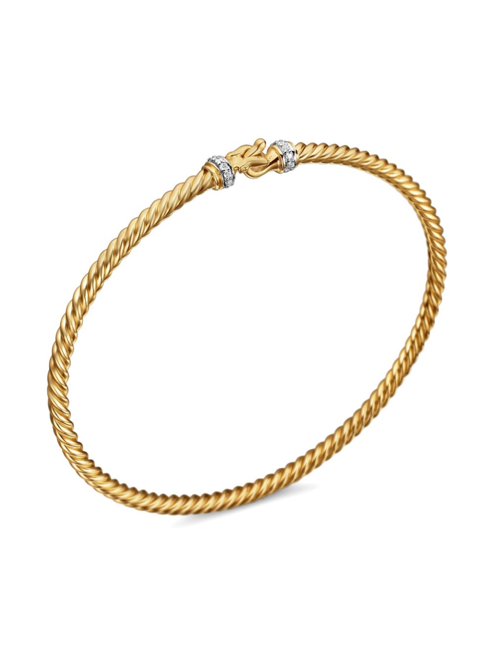 David Yurman 18kt yellow gold Buckle Classic Cable diamond bracelet (2.6mm)