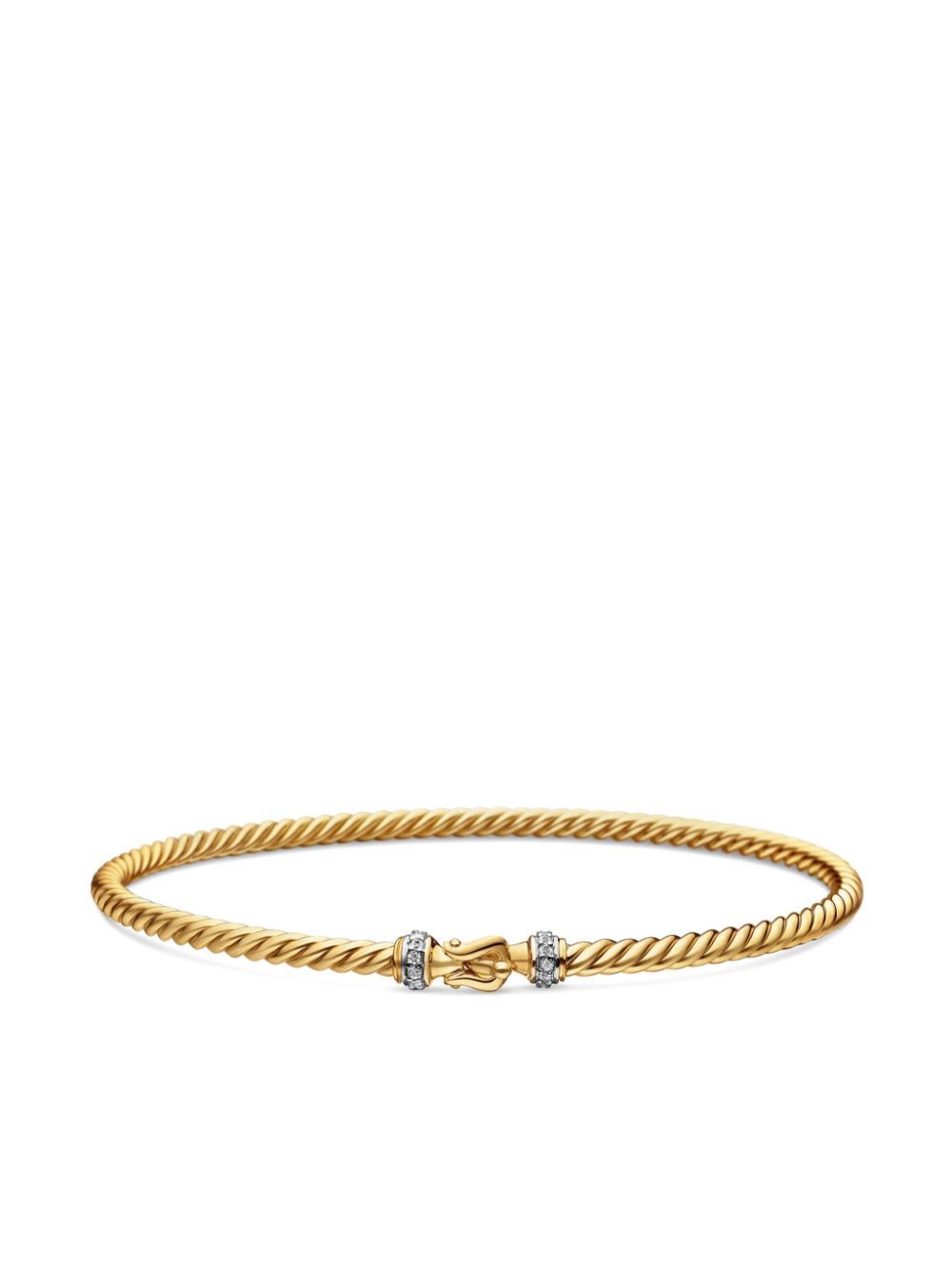 David Yurman 18kt yellow gold Buckle Classic Cable diamond bracelet (2.6mm)