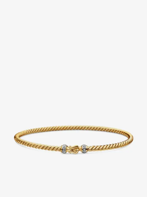 David Yurman 18kt yellow gold Buckle Classic Cable diamond bracelet (2.6mm)