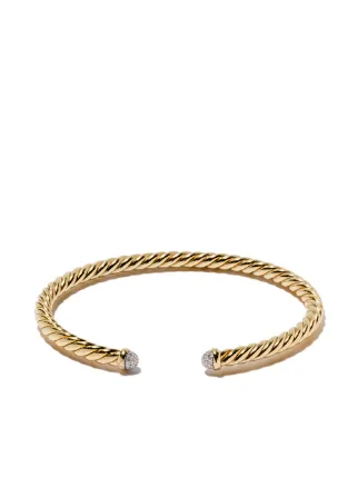 David Yurman 18kt Yellow Gold Cable Spira Diamond Cuff Bracelet David Yurman 18kt Yellow Gold Cable Spira Diamond Cuff Bracelet