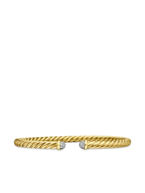David Yurman 18kt yellow gld Modern Cablespira diamond bracelet (4mm)