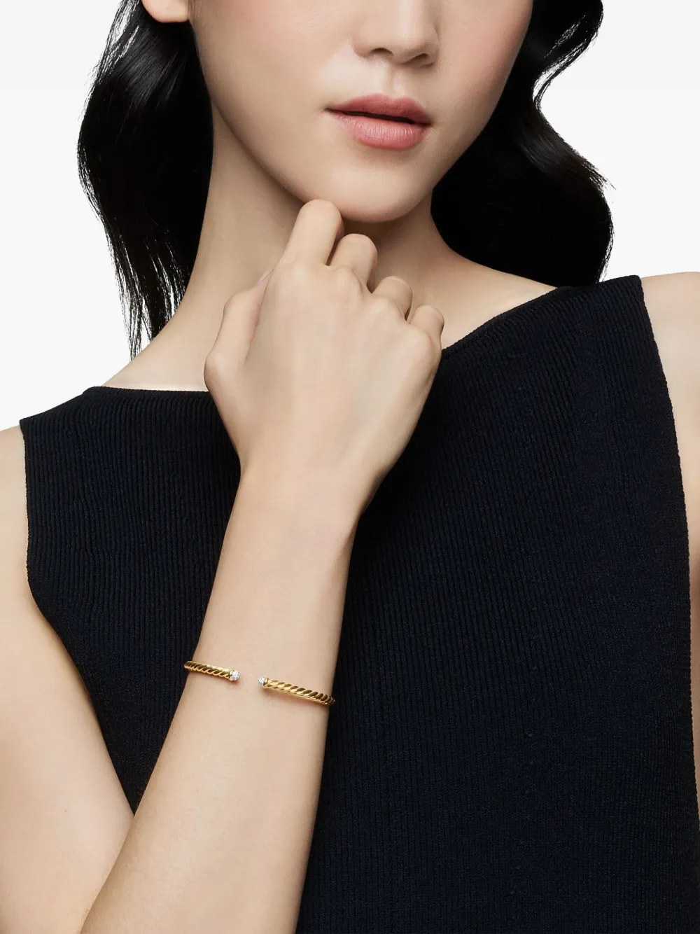 David Yurman 18kt yellow gld Modern Cablespira diamond bracelet (4mm) | Image 2