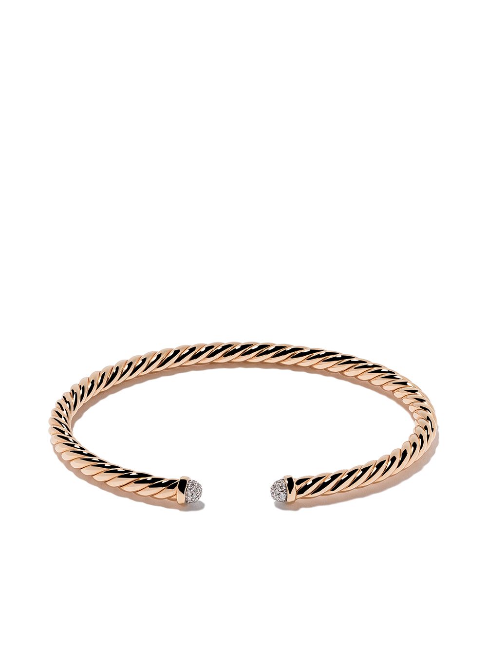 

David Yurman 18kt rose gold Cable Spira diamond cuff bracelet - 8RADI