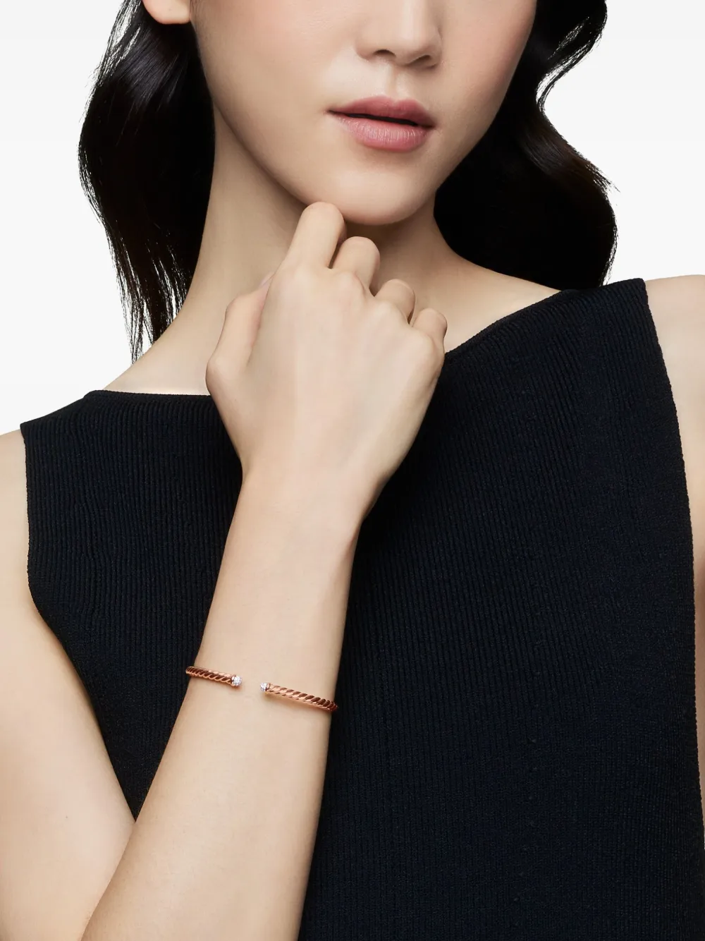 David Yurman 18kt rose gold Modern Cablespira diamond bracelet (4mm) | Image 2