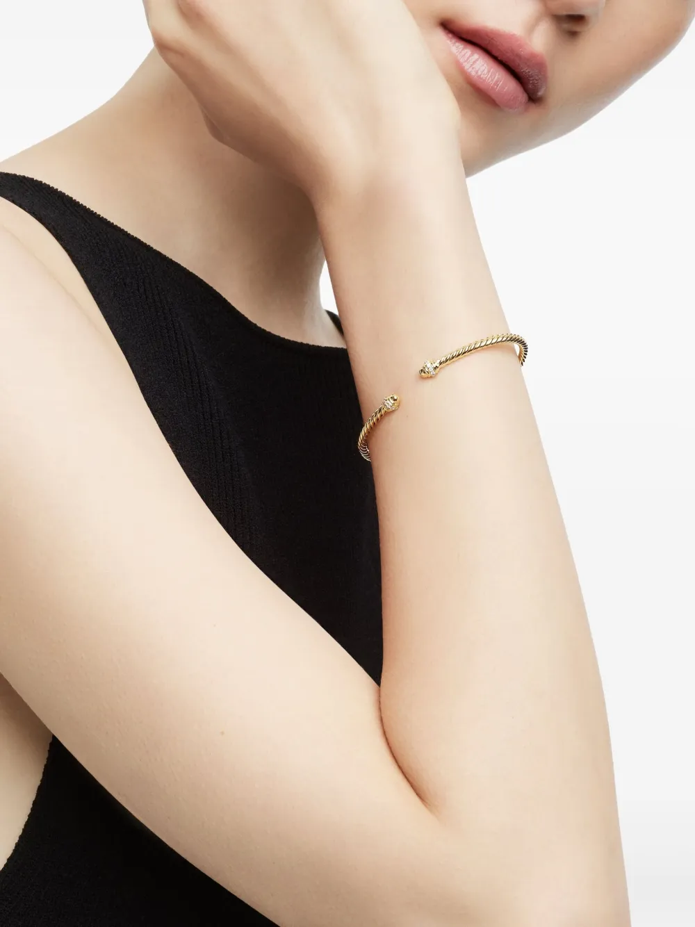 David Yurman 18kt yellow gold Classic Cablespira diamond bracelet (3mm) | Image 2