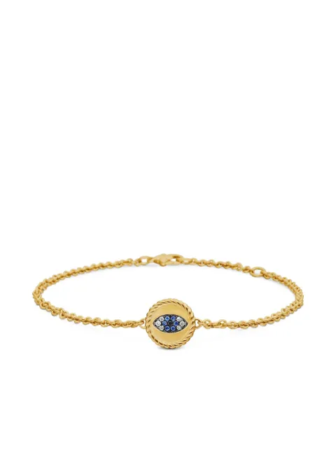 David Yurman 18kt yellow gold Cable Collectibles Evil Eye pavé bracelet (2mm)