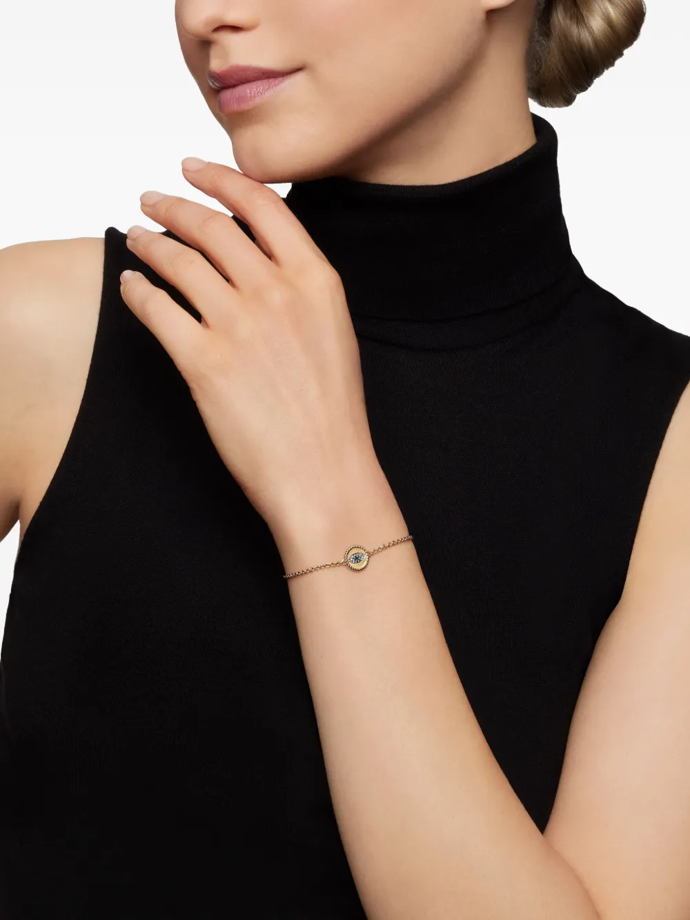 David Yurman 18kt yellow gold Cable Collectibles Evil Eye pavé bracelet (2mm) | Image 2