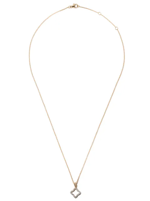David Yurman 18kt yellow gold Cable Collectibles Quatrefoil diamond necklace