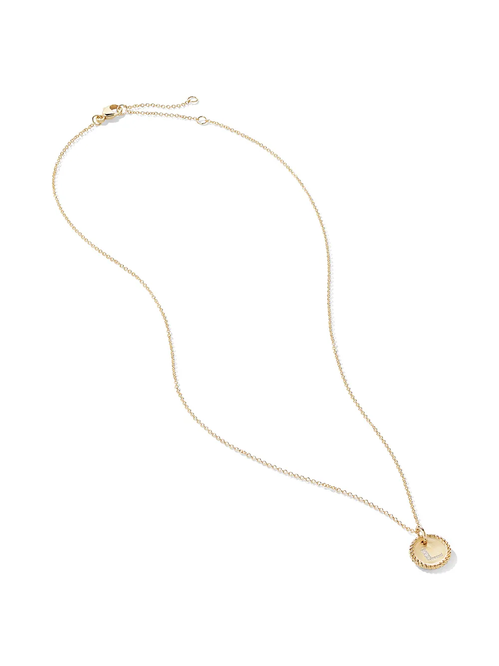  David Yurman 18kt L Initial Charm Gelbgoldhalskette Mit Diamanten 