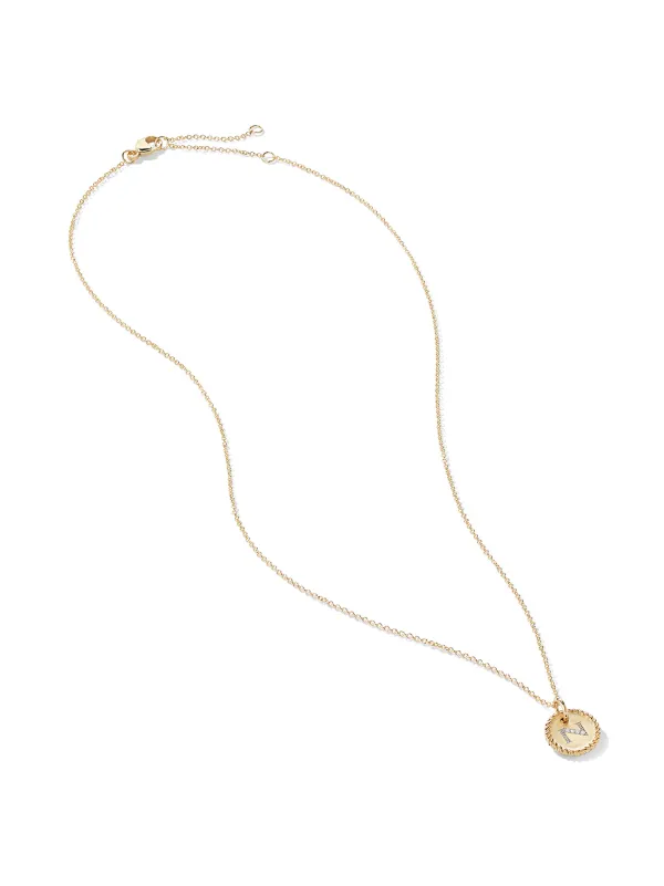 David yurman women's cable collectibles initial pendant with diamonds in gold on chain best sale