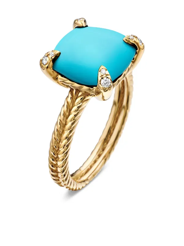 David Yurman 18kt Yellow Gold Châtelaine Turquoise And Diamond