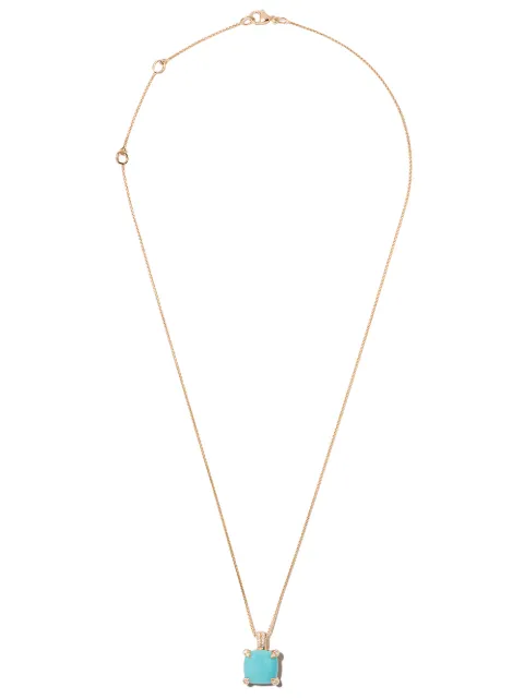 David Yurman 18kt yellow gold Châtelaine turquoise and diamond pendant necklace