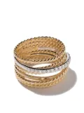 David Yurman 18kt yellow gold Crossover diamond ring (12mm)