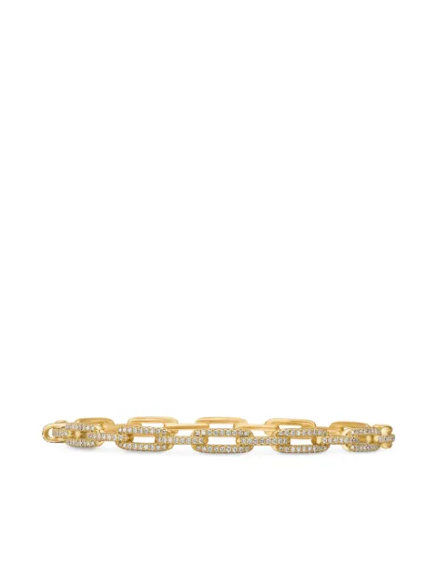 David Yurman 18kt yellow gold Stax Chain Link diamond bracelet (4mm)