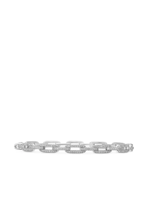 David Yurman pulsera de cadena Stax en oro blanco de 18kt con diamantes (4mm)
