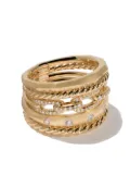 David Yurman 18kt yellow gold Stax Five Row diamond ring (15mm)