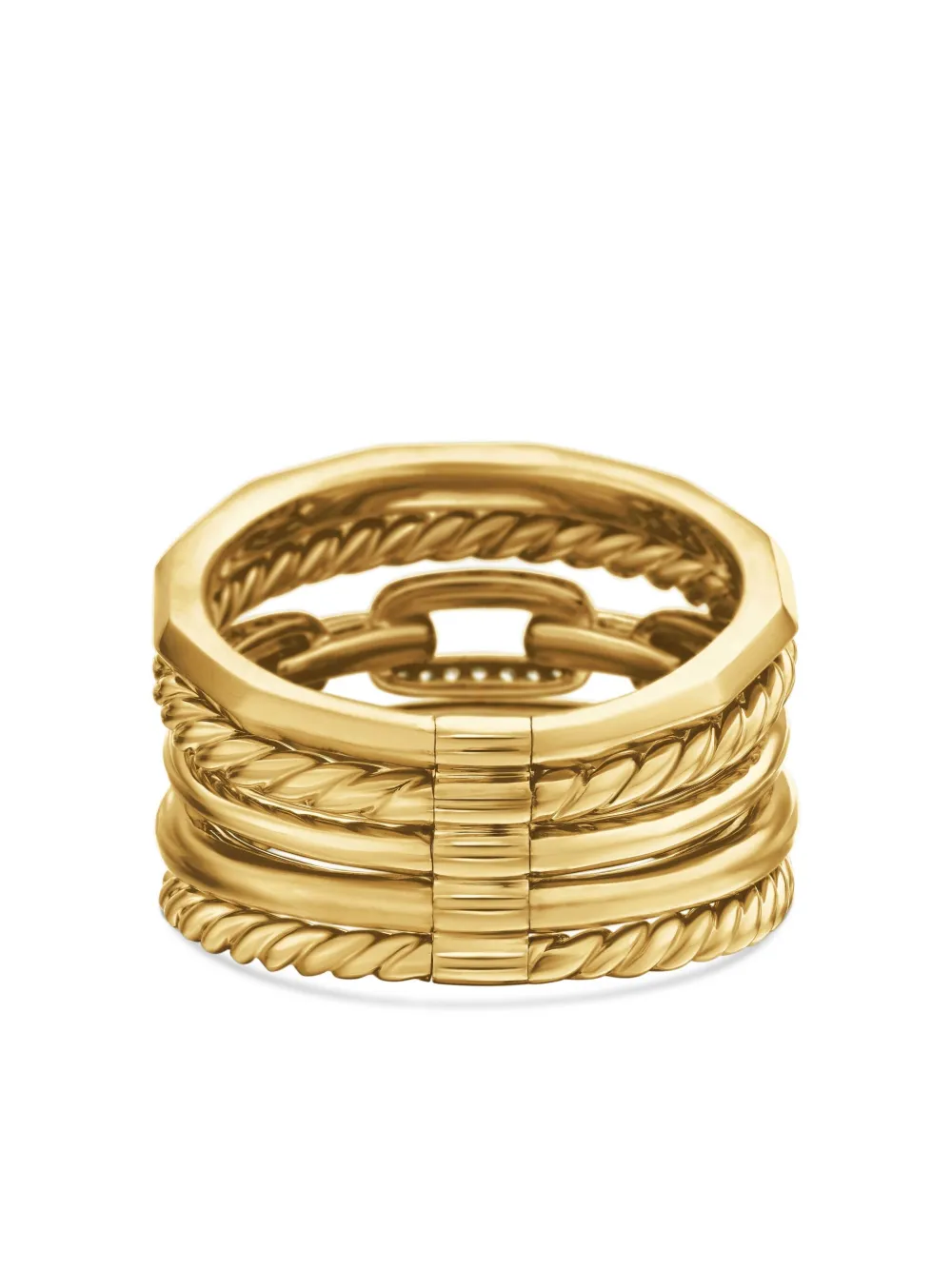 18kt Yellow Gold Stax Five Row Diamond Ring (15mm)