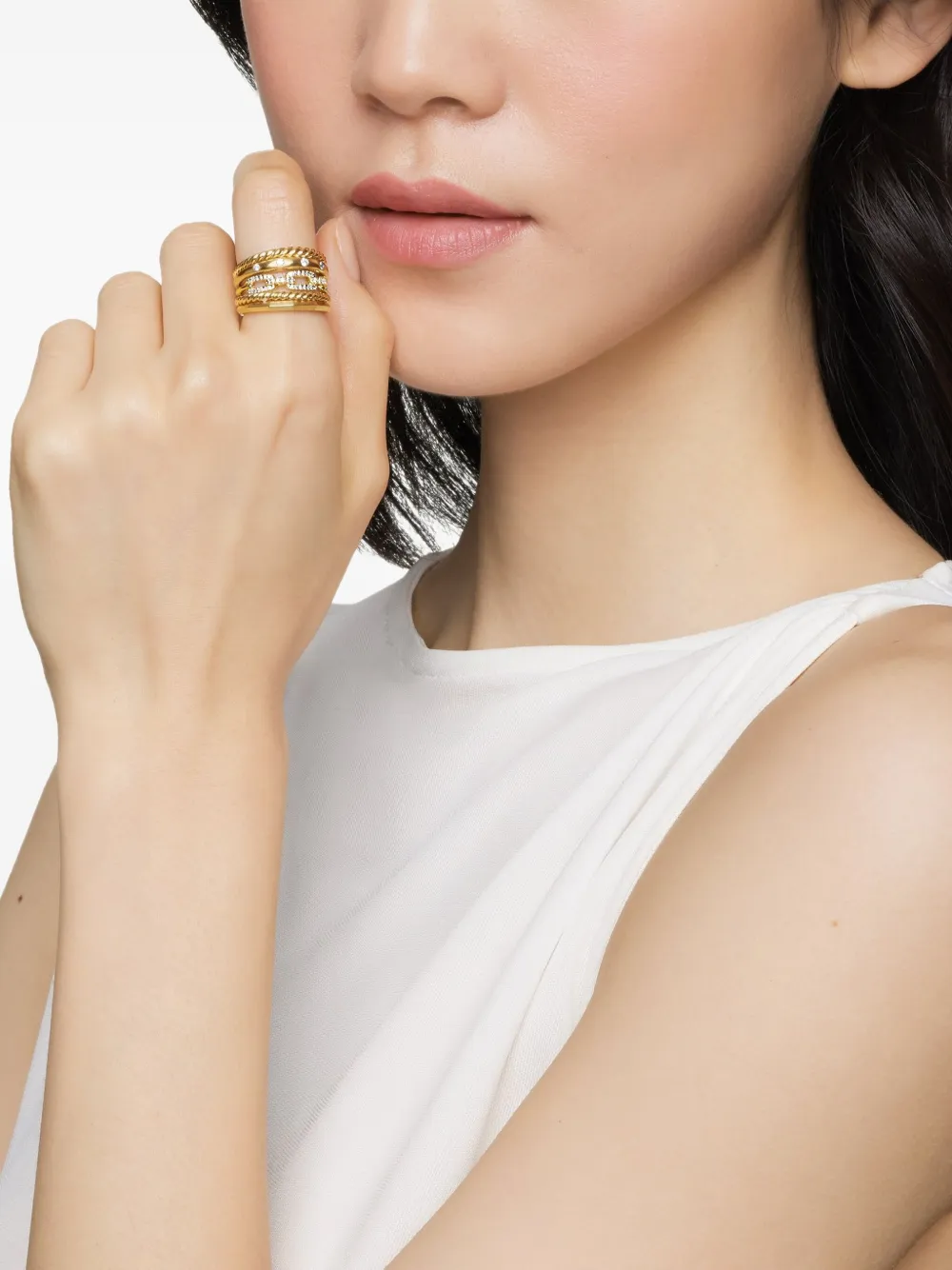 David Yurman 18K黄金 Stax Five Row 钻石戒指（15毫米） | Image 2
