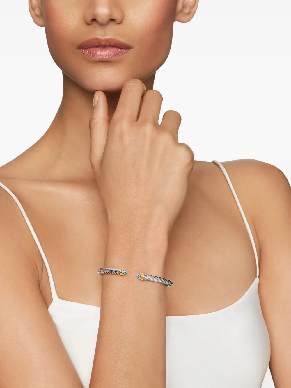 David Yurman 14kt yellow gold and sterling silver Classic Cable bracelet (5mm) | Image 2