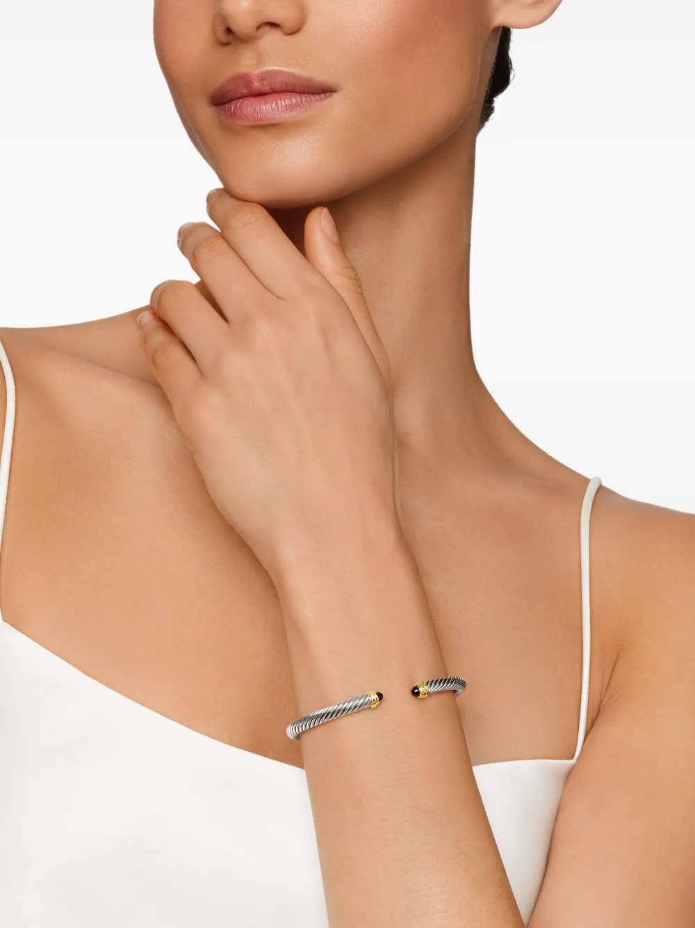 David Yurman 14kt yellow gold and sterling silver Classic Cable bracelet (5mm) | Image 2