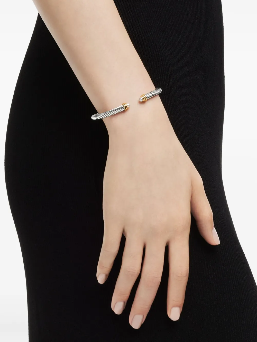 14kt Yellow Gold And Sterling Silver Classic Cable Bracelet (5mm)