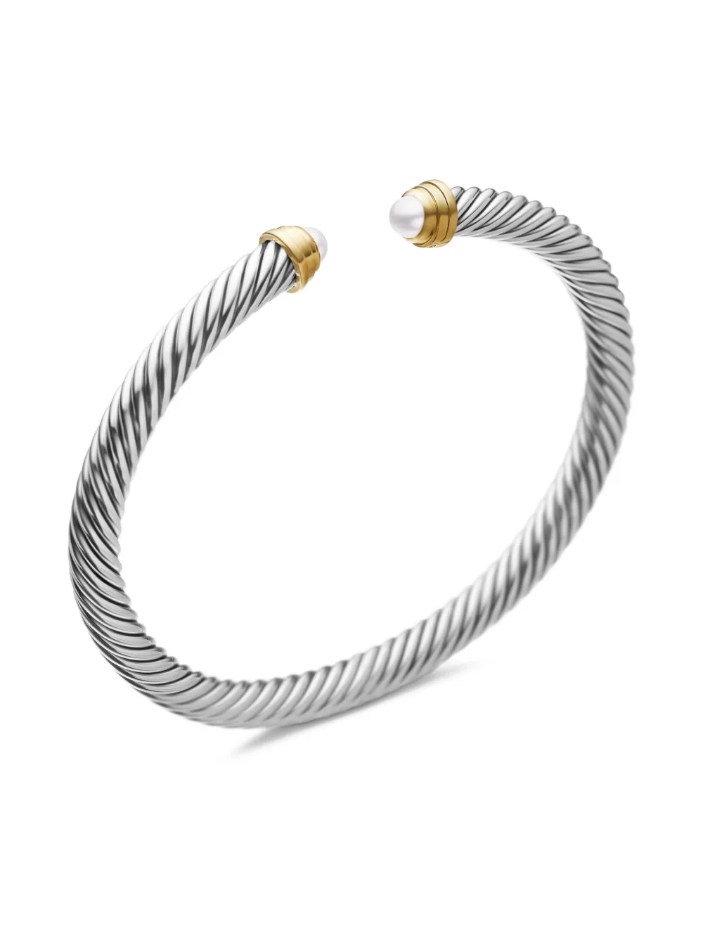 14kt Yellow Gold And Sterling Silver Classic Cable Bracelet (5mm)
