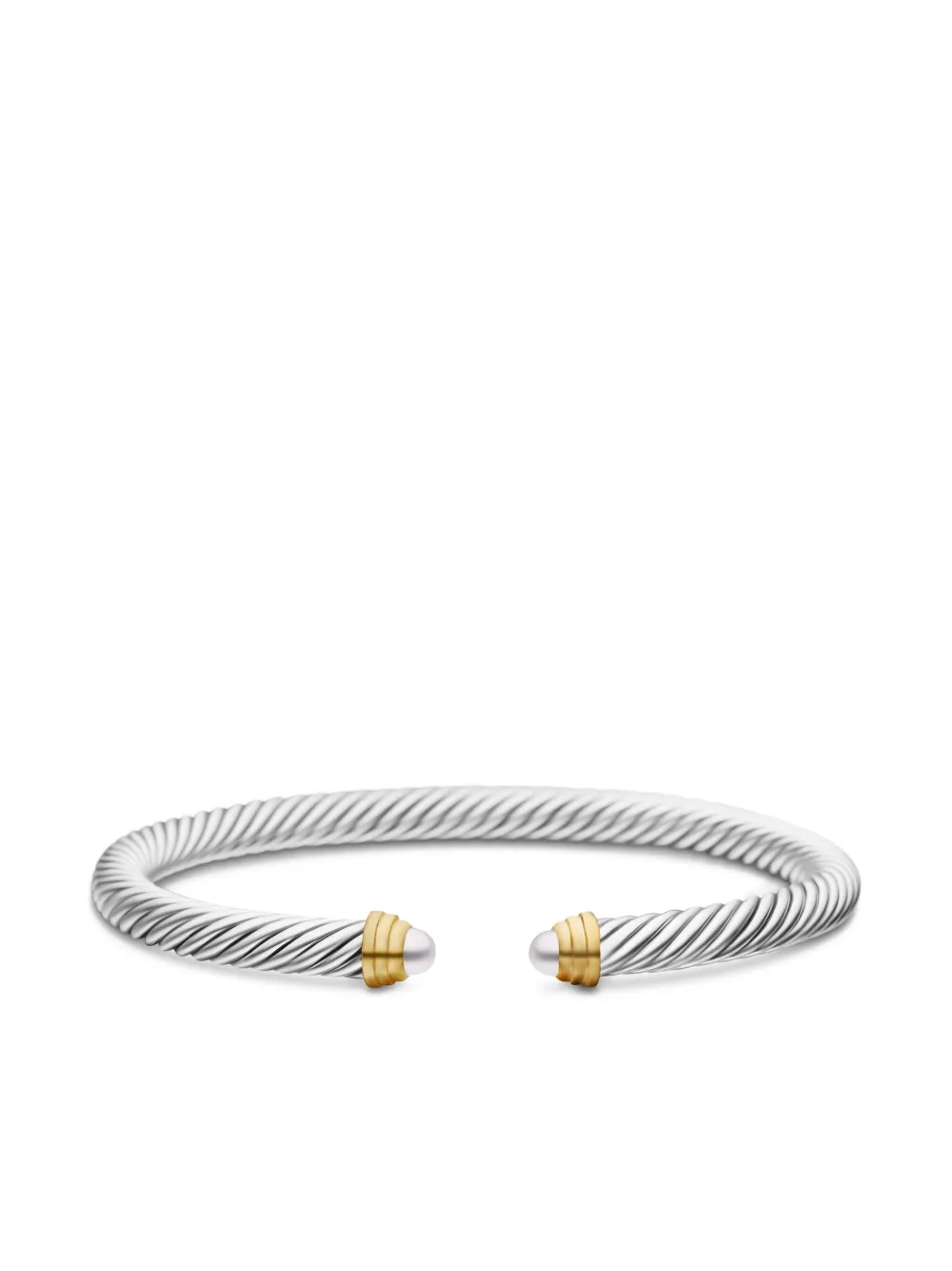 14kt Yellow Gold And Sterling Silver Classic Cable Bracelet (5mm)