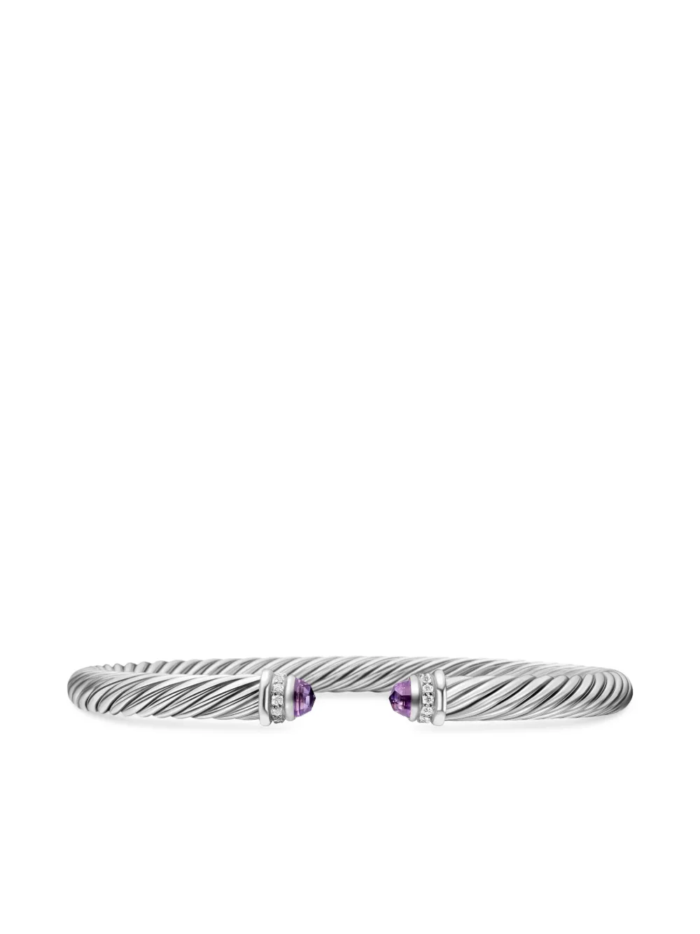 David Yurman Classic Cable ダイヤモンド ブレスレット 5mm スターリングシルバー - シルバートーン David Yurman Classic Cable ダイヤモンド ブレスレット 5mm スターリングシルバー - シルバートーン