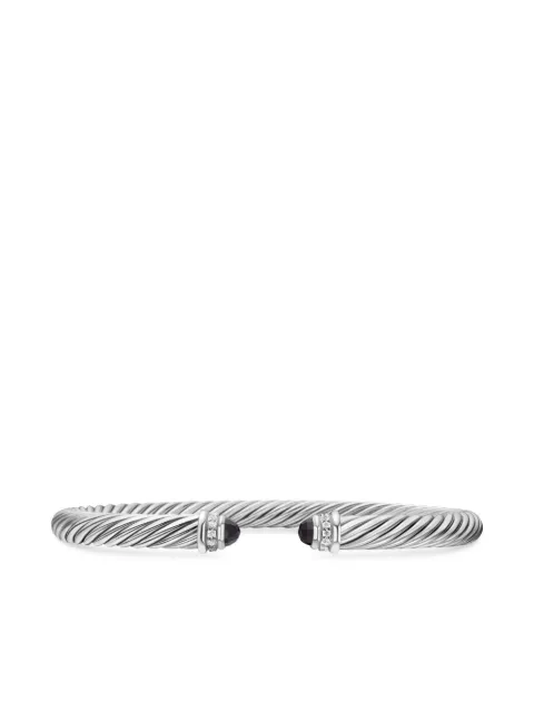 David Yurman bracelet en argent sterling Cable Classic serti de diamants et d'onyx