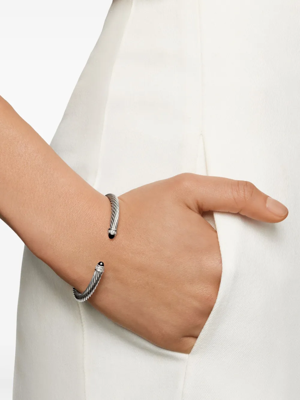  David Yurman Cable Classics Armband Aus Sterlingsilber Mit Diamant 5mm 