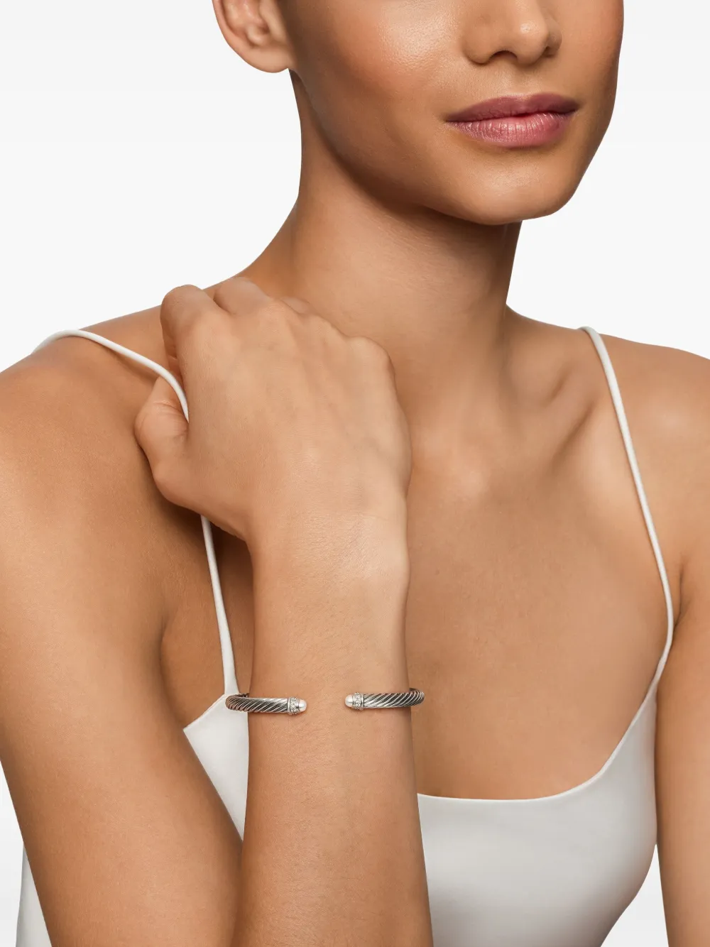 David Yurman Bracciale Classic Cable in argento sterling con diamanti (5mm) | Image 2
