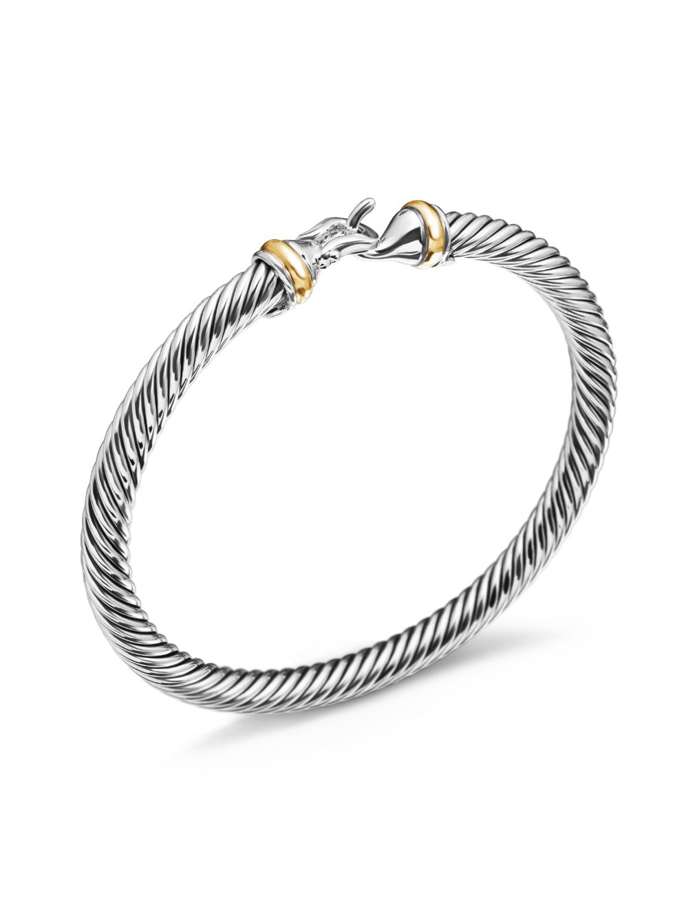 David Yurman 18kt yellow gold and sterling silver Buckle Classic Cable bracelet (5mm)