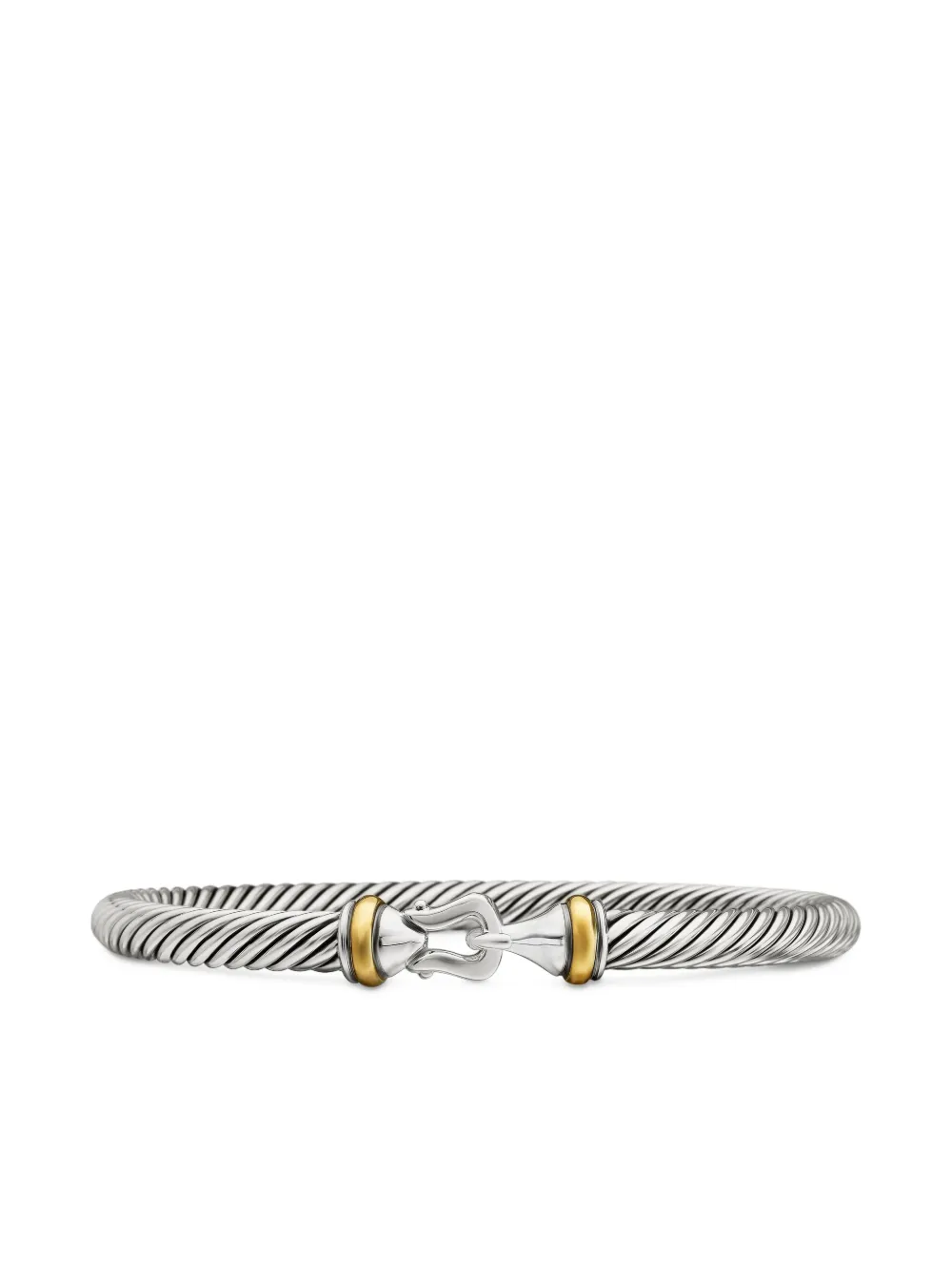 David Yurman 18kt yellow gold and sterling silver Buckle Classic Cable bracelet (5mm) | Silver | Image 1