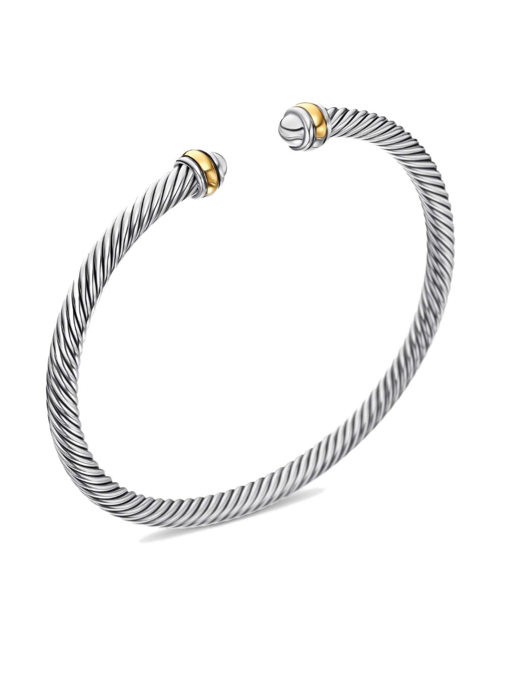 David Yurman 18kt yellow gold and sterling silver Classic Cable bracelet (4mm)