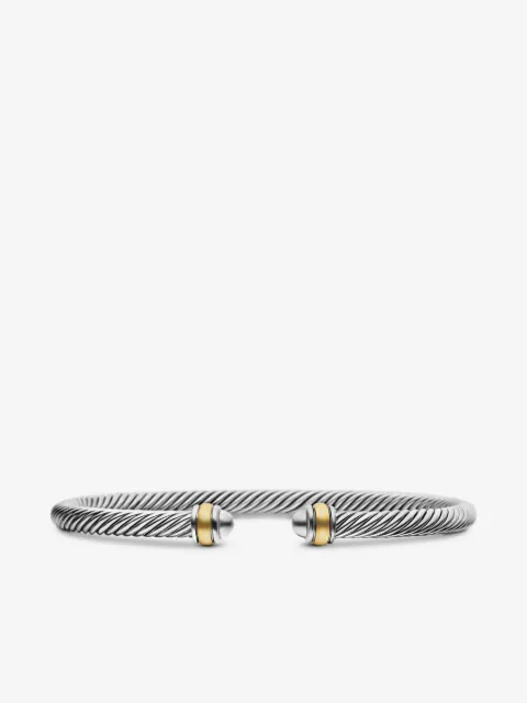 David Yurman 18kt yellow gold and sterling silver Classic Cable bracelet (4mm)