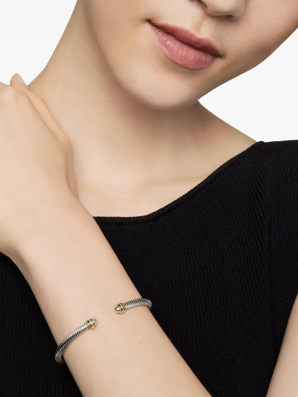 David Yurman 7mm Buckle Bracelet | Women's Gold & Silver Cable