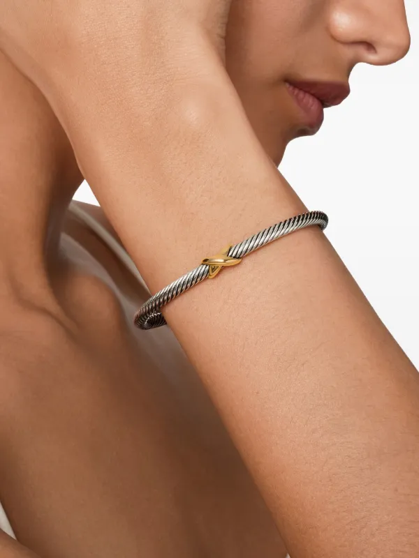 David Yurman 18kt Yellow Gold And Sterling Silver X Classic Cable