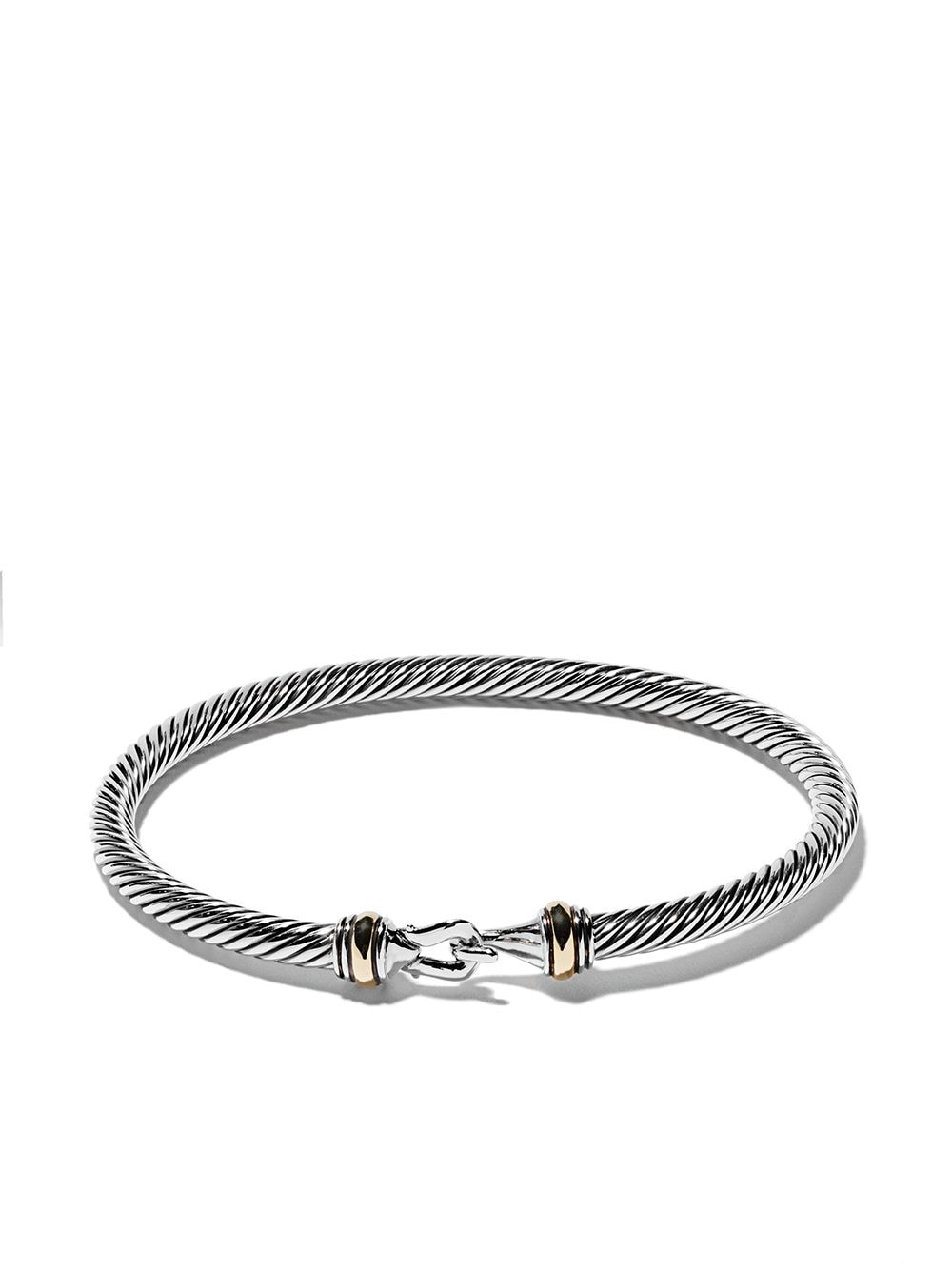 Shop David Yurman 18kt Yellow Gold And Sterling Silver Buckle Bracelet In S8