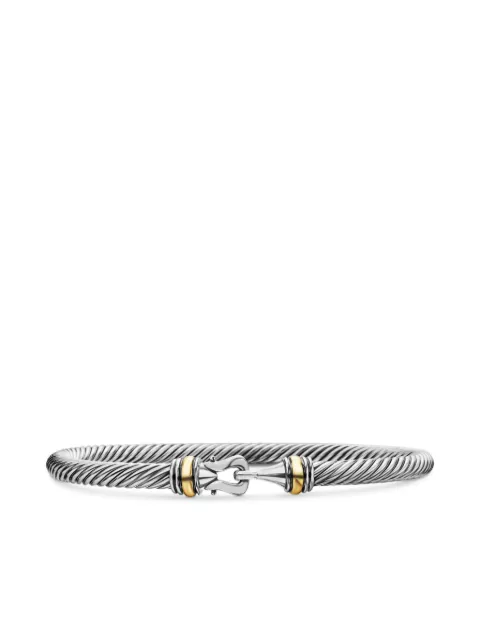 David Yurman 18kt yellow gold and sterling silver Buckle Classic Cable bracelet (4mm)