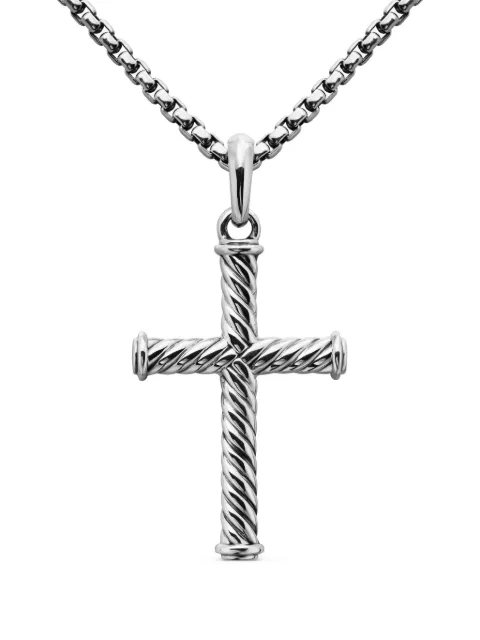 David Yurman sterling silver Cable Cross pendant (35mm)