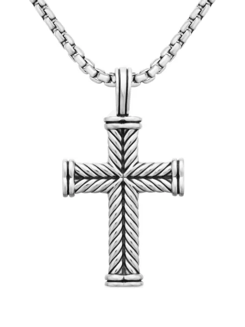 David Yurman sterling silver Chevron Cross pendant (33.5mm)