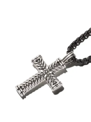 Chevron Cross black diamond pendant展示图