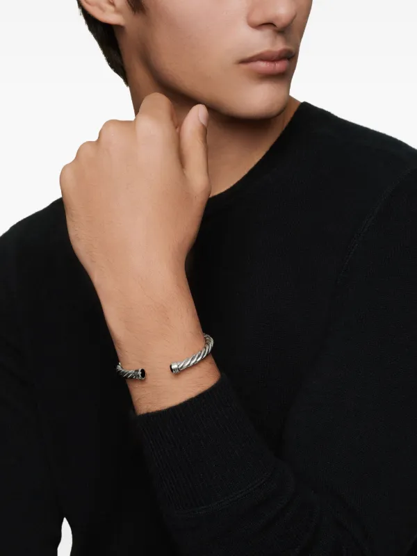 David Yurman Sterling Silver Cable Cuff Bracelet (6mm) Silver FARFETCH  SG