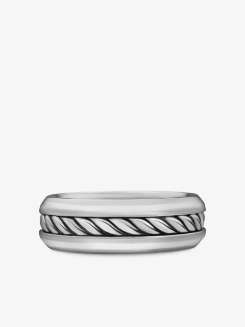 David Yurman sterling silver Cable Inset band ring (8mm)