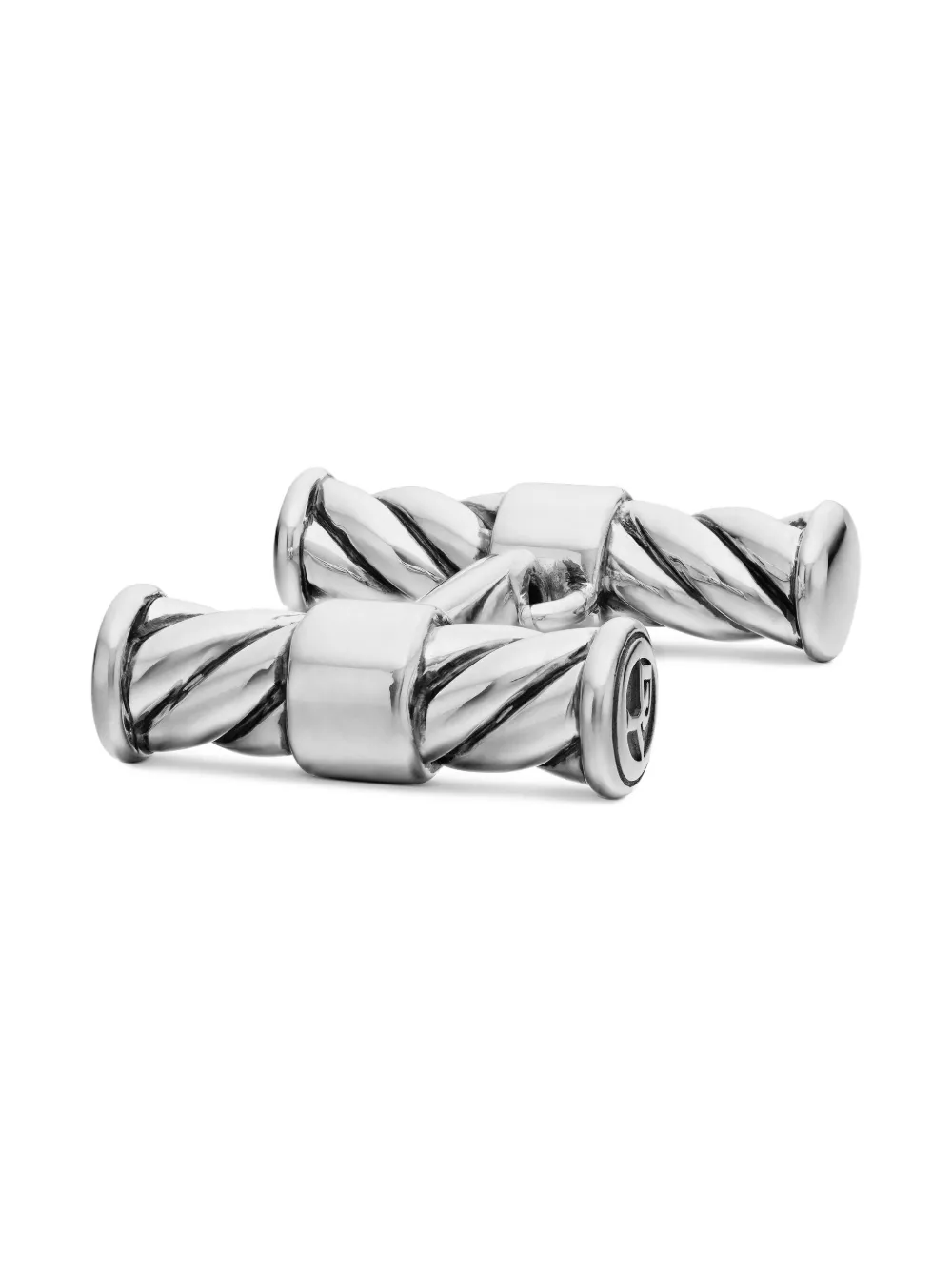 Sterling Silver Cable Elongated Cufflinks (22mm)